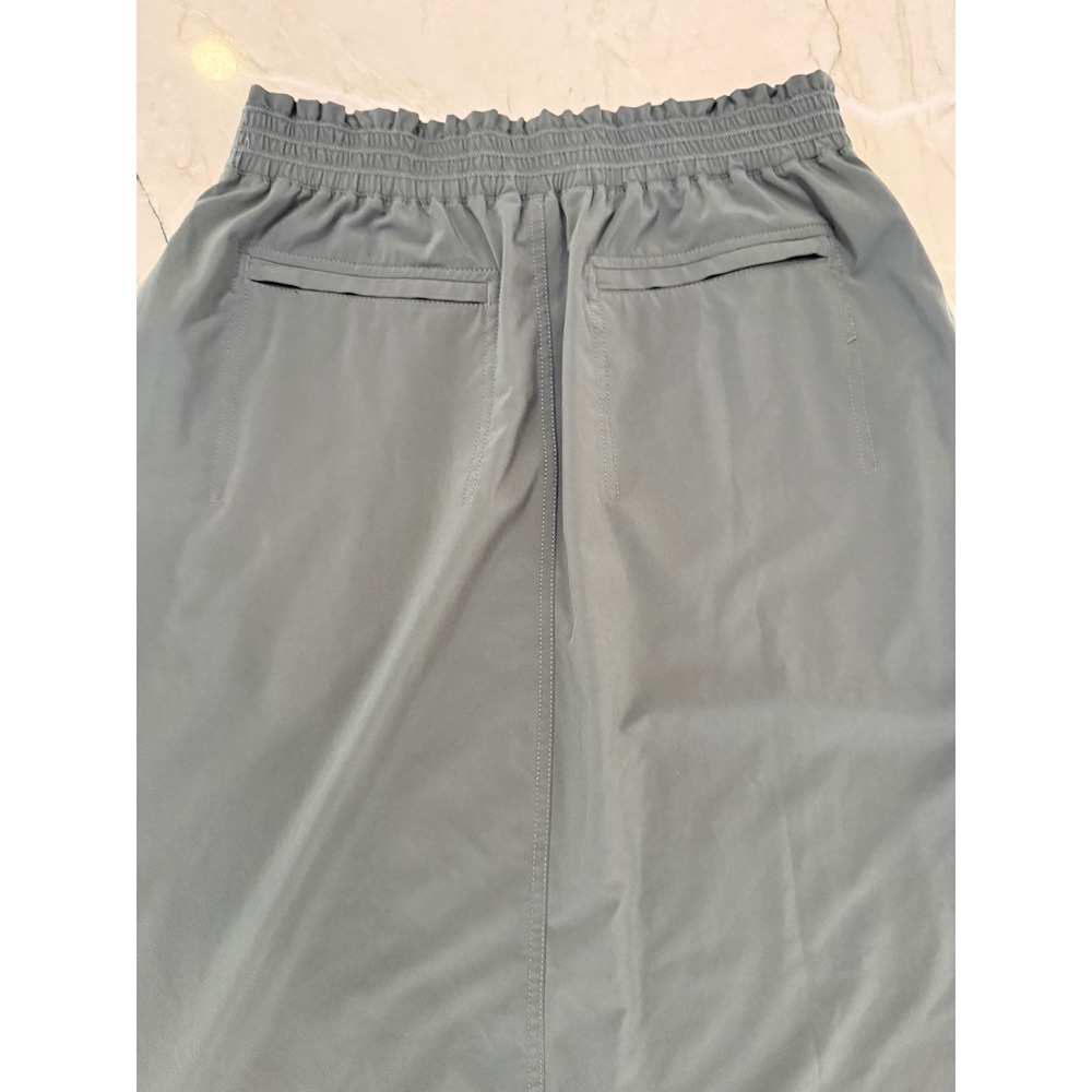 Athleta Savannah Sage Green Midi Skirt Zipper Pockets Side Slit Size Medium #94 - Picture 11 of 11